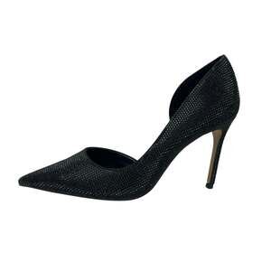 Mango MNG Black Rhinestone Pointed Toe Slip On Stiletto Heels Pump Shoes Sz 8.5